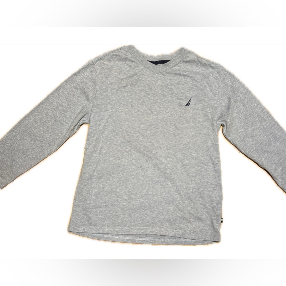Nautica Boys Longsleeved Heathered Light Blue Tee